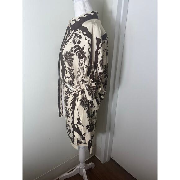 Commense Off White Brown Mini Skirt Set Medium - Picture 3 of 5